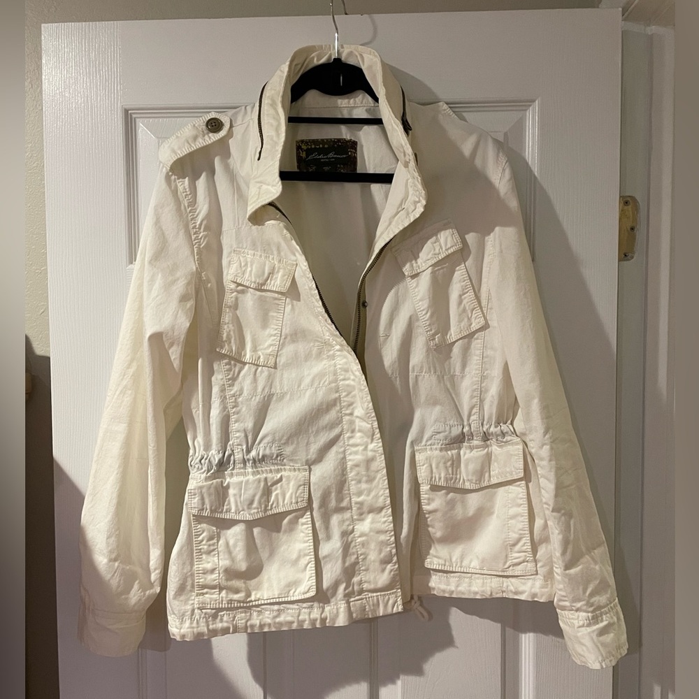 Eddie Bauer white lightweight jacket sz XL